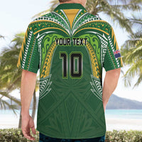 Custom Cook Islands Rugby League Hawaiian Shirt Tatau Tribal Motifs-Dark Green Color - Polynesian Pride