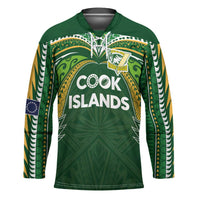 Custom Cook Islands Rugby League Hockey Jersey Tatau Tribal Motifs-Dark Green Color - Polynesian Pride