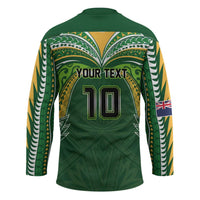 Custom Cook Islands Rugby League Hockey Jersey Tatau Tribal Motifs-Dark Green Color - Polynesian Pride