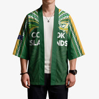 Custom Cook Islands Rugby League Kimono Tatau Tribal Motifs-Dark Green Color - Polynesian Pride