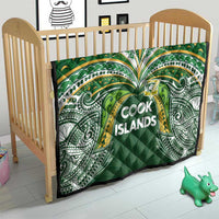 Cook Islands Rugby League Quilt Tatau Tribal Motifs-Dark Green Color LT03 - Polynesian Pride