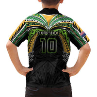 Custom Cook Islands Rugby League Hawaiian Shirt Tatau Tribal Motifs-Black Color - Polynesian Pride