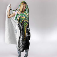 Cook Islands Rugby League Hooded Blanket Tatau Tribal Motifs-Black Color - Polynesian Pride