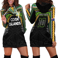 Custom Cook Islands Rugby League Hoodie Dress Tatau Tribal Motifs-Black Color - Polynesian Pride