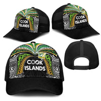 Cook Islands Rugby League Mesh Trucker Cap Tatau Tribal Motifs-Black Color - Polynesian Pride