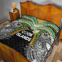 Cook Islands Rugby League Quilt Tatau Tribal Motifs-Black Color LT03 - Polynesian Pride