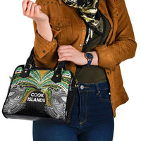 Cook Islands Rugby League Shoulder Handbag Tatau Tribal Motifs-Black Color - Polynesian Pride