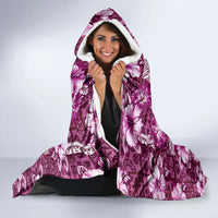 Hawaiian Quilt Pattern Hooded Blanket Hibiscus and Tribal Element Vintage Pink Vibe LT03 - Polynesian Pride