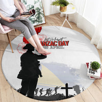 Tokelau ANZAC Day Round Carpet Lest We Forget Red Poppy Flowers and Soldier LT03 - Polynesian Pride