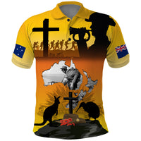 New Zealand and Australia ANZAC Day Polo Shirt - Gallipoli Lest We Forget LT03 Yellow - Polynesian Pride