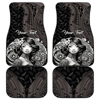Custom New Zealand Women's Day Car Mats Maori Tribal Girl and Silver Fern Pattern