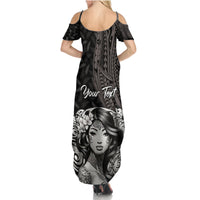 Custom New Zealand Women's Day Family Matching Summer Maxi Dress and Hawaiian Shirt Maori Tribal Girl and Silver Fern Pattern LT03 - Polynesian Pride