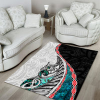 New Zealand Area Rug Manaia Fern and Koru Maori Pattern