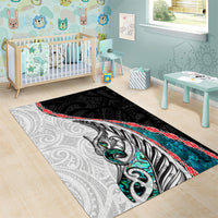 New Zealand Area Rug Manaia Fern and Koru Maori Pattern