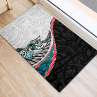 New Zealand Rubber Doormat Manaia Fern and Koru Maori Pattern LT03 - Polynesian Pride
