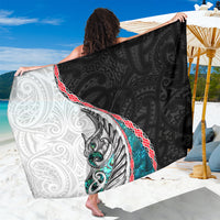 New Zealand Sarong Manaia Fern and Koru Maori Pattern LT03 One Size 44 x 66 inches Black - Polynesian Pride