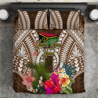 Vanuatu Selebretem 44th Indipendens Dei Bedding Set Yumi Pig Tusk and Namele Fern