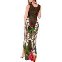 Vanuatu Selebretem 44th Indipendens Dei Tank Maxi Dress Yumi Pig Tusk and Namele Fern LT03 - Polynesian Pride