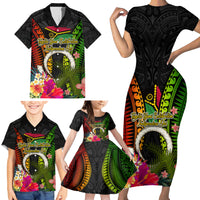 Vanuatu Independence Day Family Matching Short Sleeve Bodycon Dress and Hawaiian Shirt Tugeta Yumi Selebretem Indipendens Dei