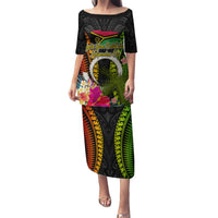 Vanuatu Independence Day Puletasi Tugeta Yumi Selebretem Indipendens Dei LT03 Long Dress Black - Polynesian Pride