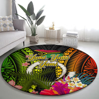 Vanuatu Independence Day Round Carpet Tugeta Yumi Selebretem Indipendens Dei LT03 - Polynesian Pride