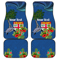 Personalised Fiji Independence Day Car Mats Fijian Coat of Arms Palm and Hibiscus Tapa Pattern