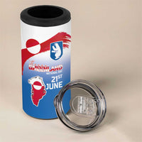 Greenland National Day 4 in 1 Can Cooler Tumbler National Country Flag and Emblem with The Map