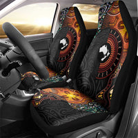 New Zealand and Australia Together Car Seat Cover Maori Tattoo Paua Shell mix Aboriginal Pattern LT03 - Polynesian Pride
