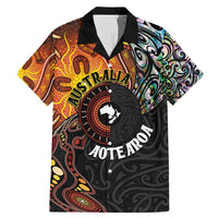 New Zealand and Australia Together Family Matching Mermaid Dress and Hawaiian Shirt Maori Tattoo Paua Shell mix Aboriginal Pattern