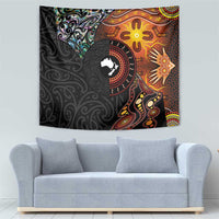New Zealand and Australia Together Tapestry Maori Tattoo Paua Shell mix Aboriginal Pattern LT03 - Polynesian Pride