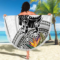 Fiji Iguana Beach Blanket Tapa Tribal Tattoo and Hibiscus
