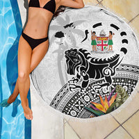 Fiji Iguana Beach Blanket Tapa Tribal Tattoo and Hibiscus