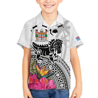 Fiji Iguana Kid Hawaiian Shirt Tapa Tribal Tattoo and Hibiscus