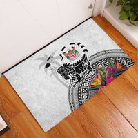 Fiji Iguana Rubber Doormat Tapa Tribal Tattoo and Hibiscus LT03 - Polynesian Pride