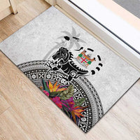 Fiji Iguana Rubber Doormat Tapa Tribal Tattoo and Hibiscus LT03 - Polynesian Pride