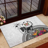Fiji Iguana Rubber Doormat Tapa Tribal Tattoo and Hibiscus LT03 - Polynesian Pride