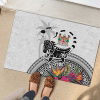 Fiji Iguana Rubber Doormat Tapa Tribal Tattoo and Hibiscus LT03 - Polynesian Pride