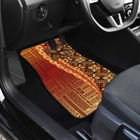 Samoan Pacific Tribal Flower Geometric Art Tattoos Car Mats Siapo Pattern Flame Sunset - Polynesian Pride