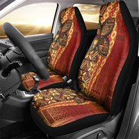 Samoan Pacific Tribal Flower Geometric Art Tattoos Car Seat Cover Siapo Pattern Flame Sunset LT03 - Polynesian Pride