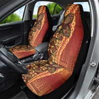 Samoan Pacific Tribal Flower Geometric Art Tattoos Car Seat Cover Siapo Pattern Flame Sunset LT03 - Polynesian Pride