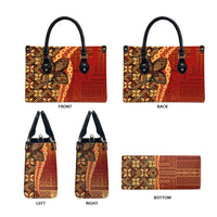 Samoan Pacific Tribal Flower Geometric Art Tattoos Leather Bag Siapo Pattern Flame Sunset - Polynesian Pride
