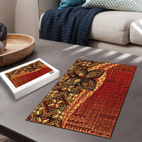 Samoan Pacific Tribal Flower Geometric Art Tattoos Puzzle Siapo Pattern Flame Sunset LT03 - Polynesian Pride