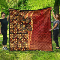 Samoan Pacific Tribal Flower Geometric Art Tattoos Quilt Siapo Pattern Flame Sunset - Polynesian Pride