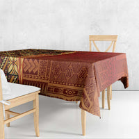 Samoan Pacific Tribal Flower Geometric Art Tattoos Tablecloth Siapo Pattern Flame Sunset - Polynesian Pride