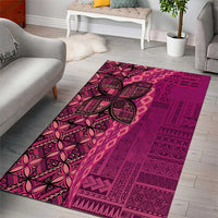 Samoan Pacific Tribal Flower Geometric Art Tattoos Area Rug Siapo Pattern Romantic Rose LT03 - Polynesian Pride