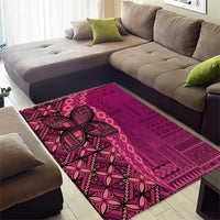 Samoan Pacific Tribal Flower Geometric Art Tattoos Area Rug Siapo Pattern Romantic Rose LT03 - Polynesian Pride