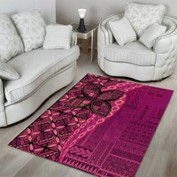 Samoan Pacific Tribal Flower Geometric Art Tattoos Area Rug Siapo Pattern Romantic Rose LT03 - Polynesian Pride
