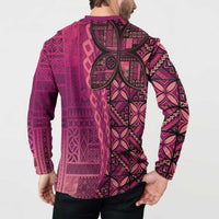 Samoan Pacific Tribal Flower Geometric Art Tattoos Button Sweatshirt Siapo Pattern Romantic Rose - Polynesian Pride