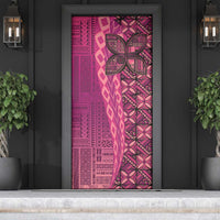 Samoan Pacific Tribal Flower Geometric Art Tattoos Door Cover Siapo Pattern Romantic Rose - Polynesian Pride