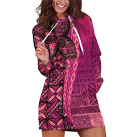 Samoan Pacific Tribal Flower Geometric Art Tattoos Hoodie Dress Siapo Pattern Romantic Rose - Polynesian Pride